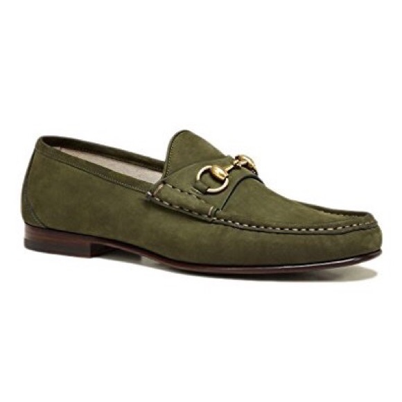 Gucci Other - NEW Gucci 1953 olive suede horsebit loafers